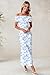 LUXVEER Women's Mesh Floral Dress 2026 Summer Off Shoulder Ruched Bodycon Long Maxi Fitted Night Out Wedding Guestes Dresses Blue