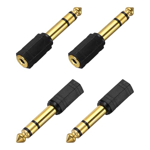 MECCANIXITY 4 Piezas Adaptador Stereo TRS6.35mm a 3.5mm miniatura 1