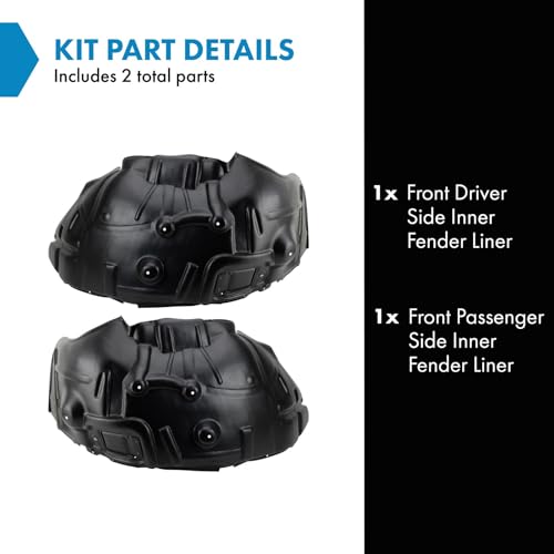 Image of TRQ Front Inner Fender Liner Set Compatible with 2013-2018 Ram 1500 2019 1500 Classic CH1248188 CH1249152