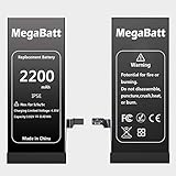 MegaBatt Battery for iPhone SE, 2200mAh High Capacity Replacement Battery New 0 Cycle, with Complete Repair Tool Kits- 1-Year Warranty