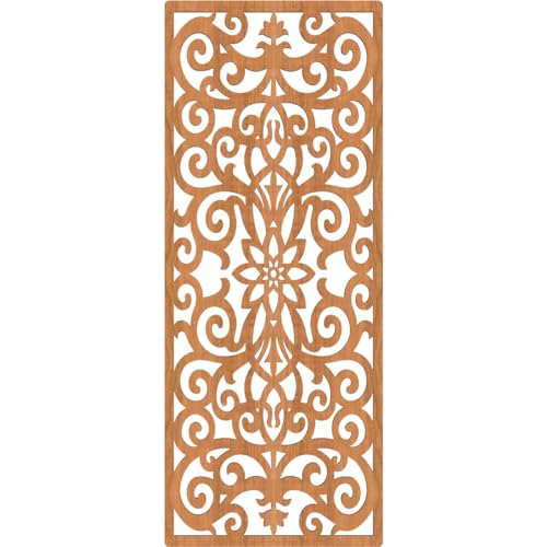 Image of Buel Decorative Pierced Fretwork Wood Wall Panels, 13 3 /8 inchW x 34 3 /8 inchH x 1 /4 inchT, Cherry
