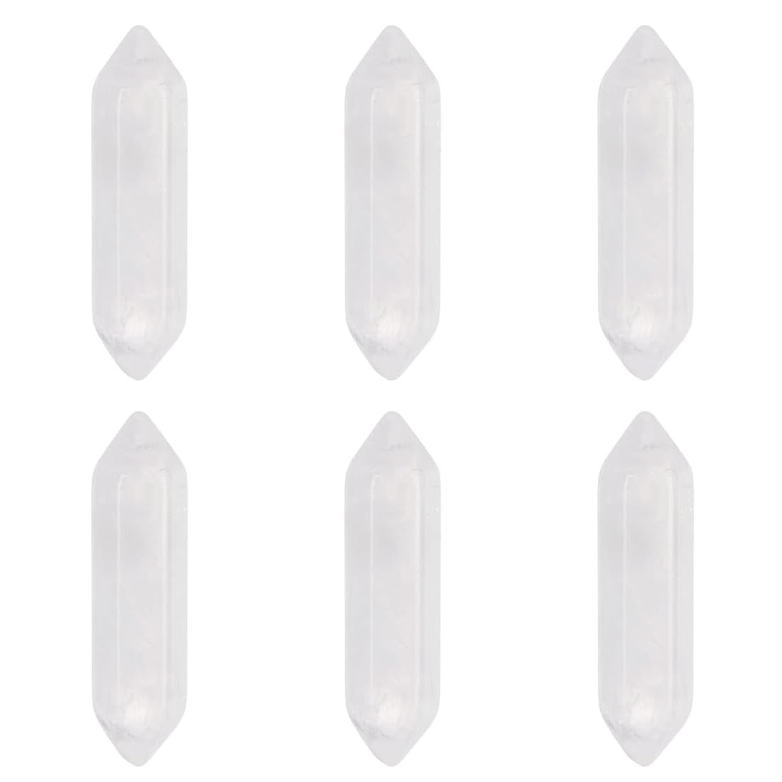 6 Pezzi Cristallo di Quarzo Naturale Bianco Punto di Quarzo Esagonale Cristallo Doppia Estremit