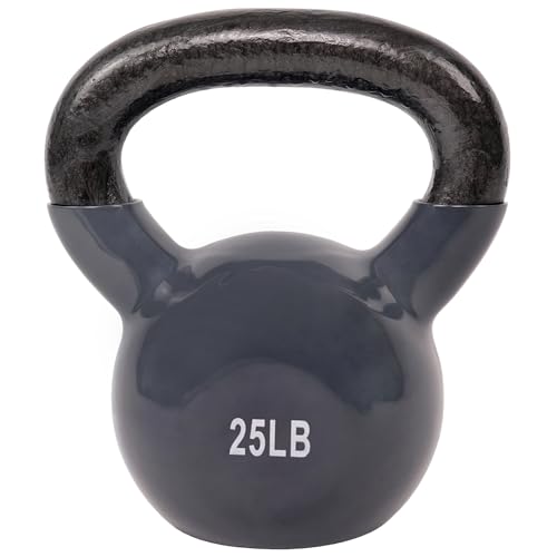 Image of Sunny Health & Fitness Vinyl Coated Cast Iron Kettlebell 5-25 lb