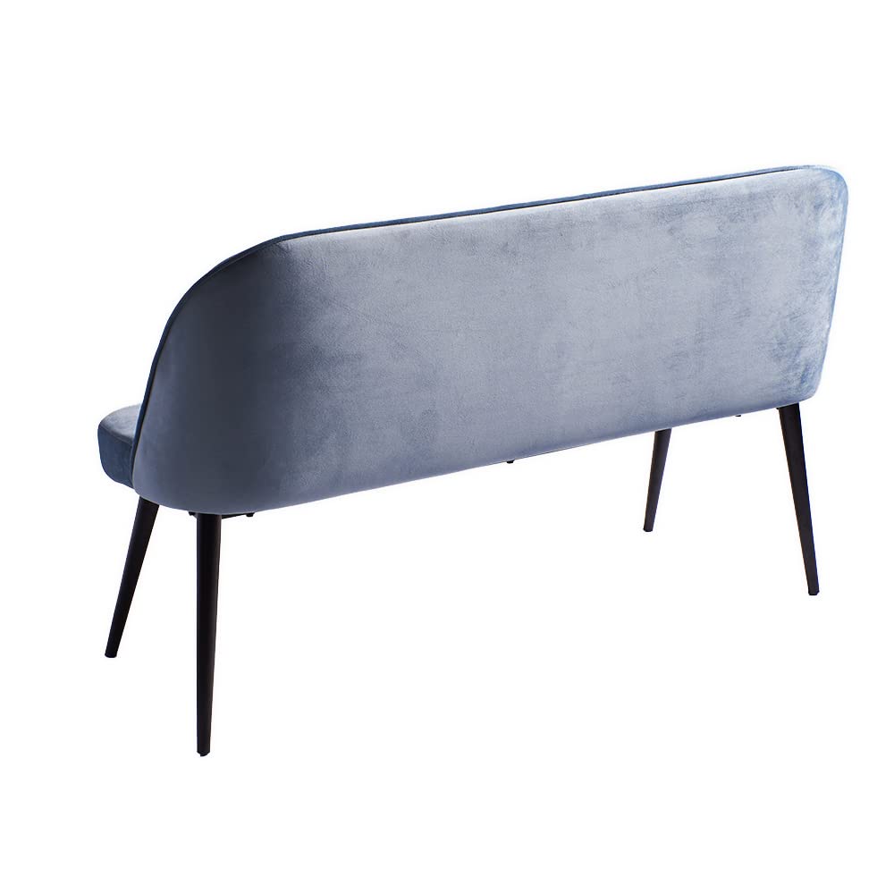 divanetto in velluto azzurro due posti - design senza braccioli - panca velluto elegante salvaspazio - 130 cm - Pronta consegna