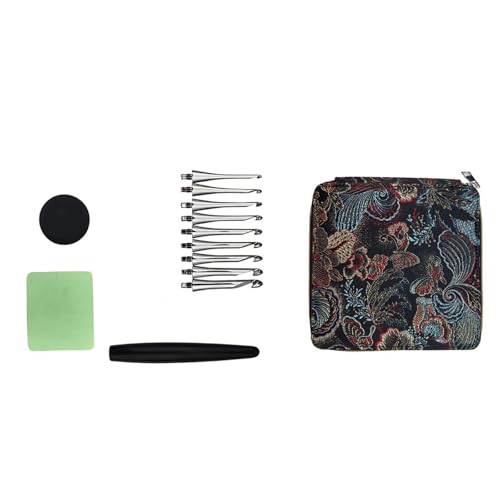 Crochet interchangeable en aluminium avec 9 pointes de 3,5 à 8,0 mm - 8