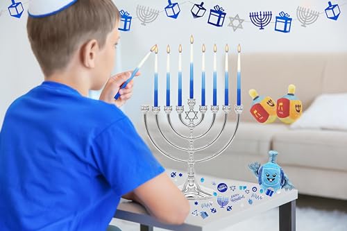 image for The Dreidel Company Hanukkah Menorah with Traditional Star Polished Al