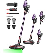 SVHT Cordless Vacuum Cleaner, 500W 45KPA 50Mins Stick Vacuum Cleaners for Home with LED Light, Se...