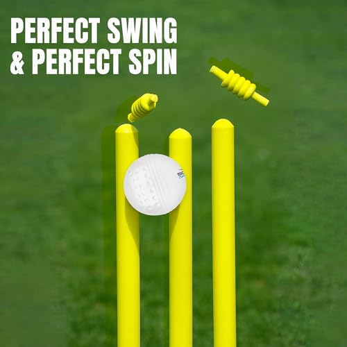 Image of SCUD Swingo Wind Ball for Cricket, Specially Designed for Swing, Dual-Surface Half-Dimple & Half-Smooth Design, PVC | 72.39mm Diameter, 105g(Pack of 6pc Balls, Muliticolor)