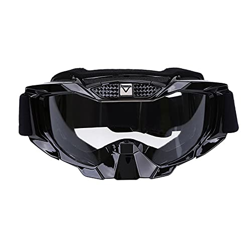 Moto Google Glasses Cycling Protezione UV Goggoli da sci Sport da esterno Occhiali da vista per occhiali da vista per occhiali da sole (Color : BLACK)