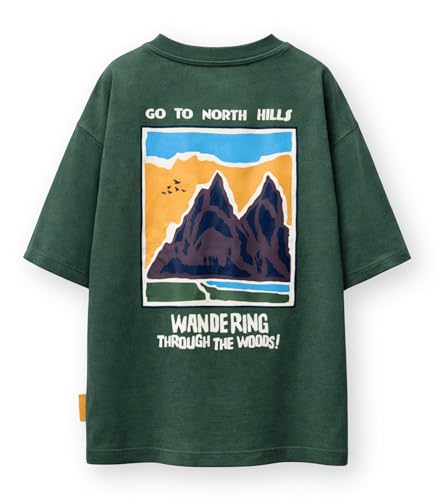 Image of Alan Jones Clothing Boys Oversized Cotton Printed T-Shirt | Round Neck, Short Sleeves, Casual Wear