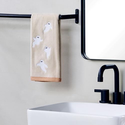 Image of SKL Home Halloween Tossed Ghosts Hand Towel Set-2pc, 100% Cotton, Taupe