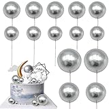 Ball Shaped Cake Insert Toppers DIY Cake Insert Toppers Ball Cake Picks Pearl Ball Cake Toppers for...