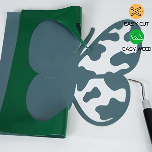 Image of RENLITONG 3D Puff HTV Rolls Heat Transfer Vinyl - 12 inch x 10ft Iron on Vinyl for Heat Press T-Shirt for All Cutter Machine Heat Transfer Design (10ft, 3D Puff Green)