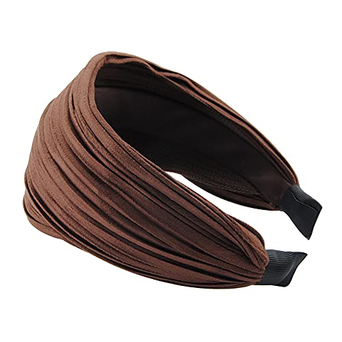 Axy HR32 headband, series 32 hair band with light flannel (leather appearance) brown - Image 2