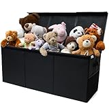 SoftOwl Extra Large Toy Storage Organizer with Lid - Sturdy, Collapsible Toy Chest Storage Box Design - Toys Bin with Dividers for Kids, Nursery, Bedroom, Playroom 37'x16'x14'