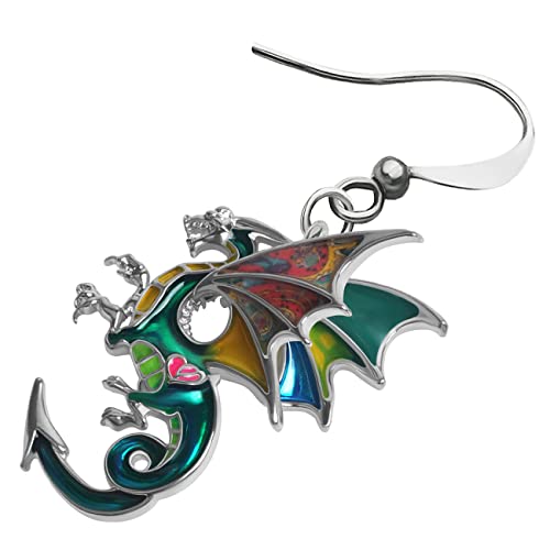 Enamel Alloy Dragon Earrings Fantasy Dinosaur Drop Dangle Fashion Jewelry For Women Charm Gift4