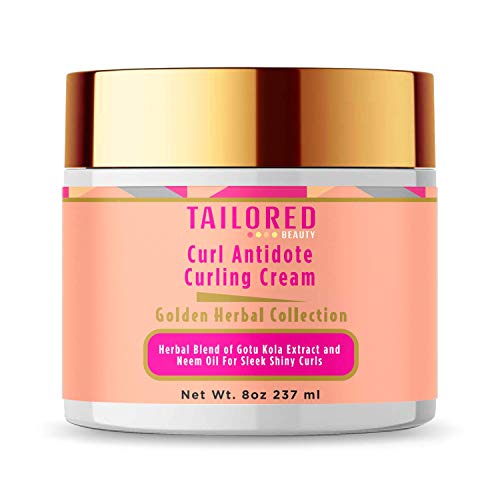 Tailored Beauty Curl Enhancing Cream - Cruelty-Free, Herbal Curl Defining Cream For Curly, Wavy, Long, Short Hair - Deep Moisturizing Hair Curl Cream with Gotu Kola Extract & Neem Oil, 237 ml