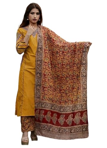 Image of ANNI Designer Women's Rayon Viscose Straight Kurta Set with Palazzo and Dupatta | Stylish Long Kurti Dress for Festive, Party, and Ethnic Wear