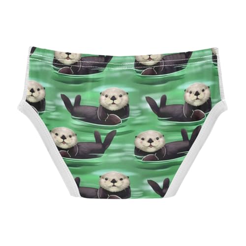 Cute Otters Green Toddler Underwear Boys, 2T Underwear2