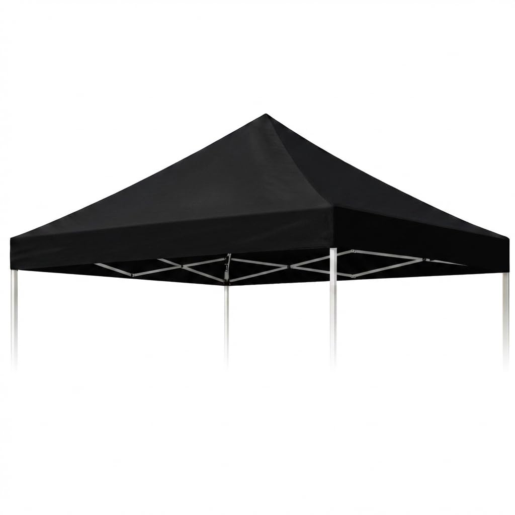 10x10 Replacement Canopy Top,10x10ft Pop Up Canopy Top Cover,Waterproof Silver Coated Outdoor Garden Patio Pavilion Top Cloth Only(Black-Top only)