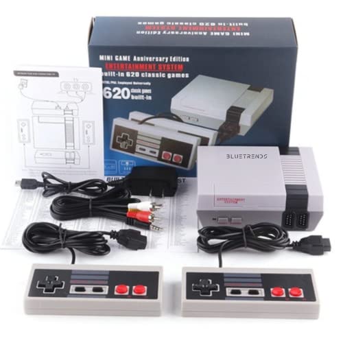 BLUETRENDS-Consola-clasica-620-Juegos-instalados-NES-Mini-Consola-de-Videojuegos-ninos-Arcade-de-8-bits-Juegos-Integrados-con-2-mandos-clasicos-Conexion-AV-para-TV-Actuales