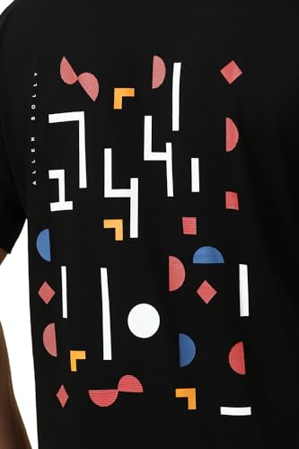 Image of Allen Solly Men's Cotton T-Shirt | Drop Shoulder | Back Print | Regular Fit | Casual Streetwear Style