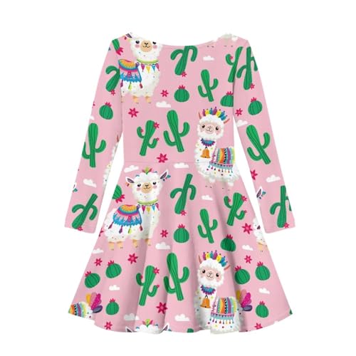 PinUp Angel Girls A-Line Dress Cute Graphic Pattern Long Sleeve Casual Girl Dresses for Party2