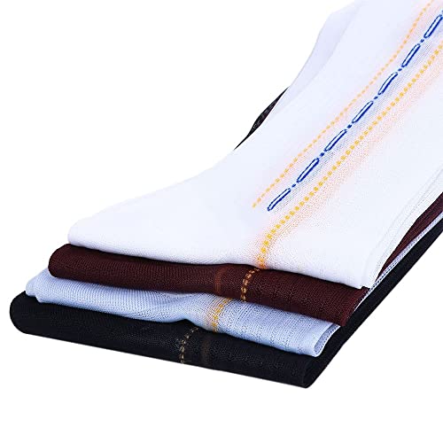 Silk Socks Simple Cute Casual Male Hosiery for Fathers Loose for Husbands Work Solid Color for Men Middle Tube Socks(White)3