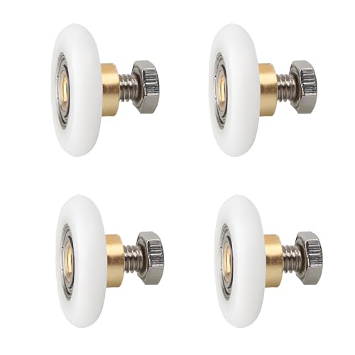 4 Piezas Ruedas de Mampara Ducha 25mm Ruedas para Puerta de Ducha Rodillos Rodamientos Mampara Ducha Recambio Ruedas para Mamparas de Baño para Puerta Corredera de Cristal Baño