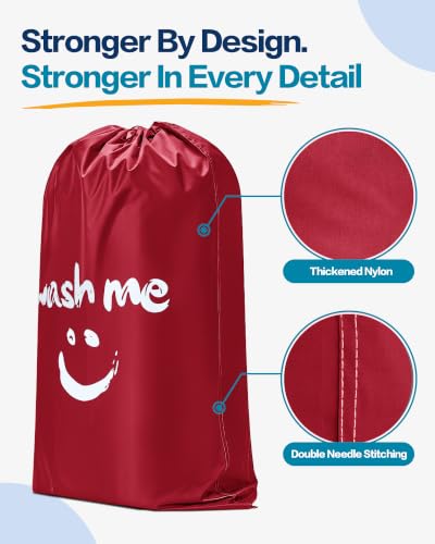 Image of HOMEST 2 Pack XL Wash Me Travel Laundry Bag, Dirty Clothes Organizer, Large Enough to Hold 4 Loads of Laundry, Easy Fit a Laundry Hamper or Basket