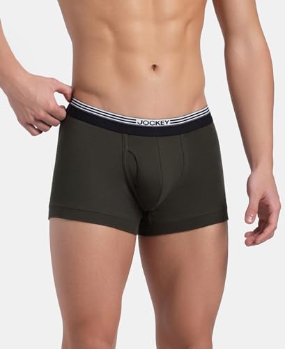Image of Jockey UI22 Men Super Combed Cotton Rib Trunk with Ultrasoft Waistband