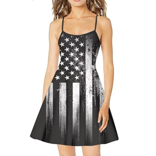 Image of Cozeyat Women Girls Summer Sleeveless Dress Casual Swing Beach Cover Up Knee Length Dresses,Large Size XS-4XL