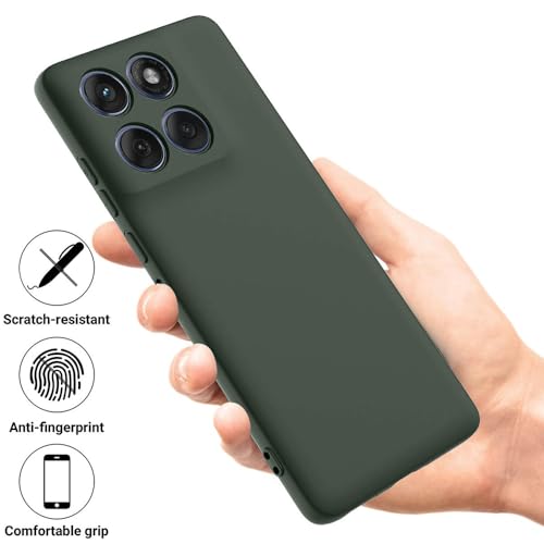 Image of Back Cover for Motorola Moto Edge 60 Pro 5G | Full Camera Protection | Premium Liquid Silicon Case | Flexible Bumper Case for Motorola Moto Edge 60 Pro 5G (Military Green)