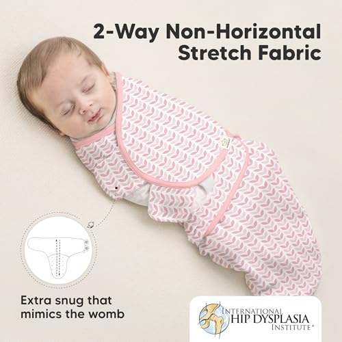 Image of 3-Pack Organic Baby Swaddle Sleep Sacks - Swaddles for Newborns, Infant 0-3 Months, Baby Girls, Boys, Soft & Snug Newborn Sleep Sack, Nursery Swaddling Blankets (Blossom, OS)