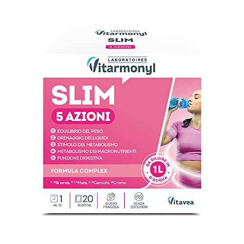 Slim 5 Azioni - Integratore Detox e Drenante Forte - Controllo del Peso - Stimola Metabolismo - 5...
