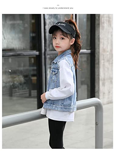 Autumn girls' denim jacket cardigan vest Childrenswear3
