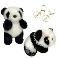 KDFSSIPE Carino Portachiavi Panda, Portachiavis Peluche di Panda, Portachiavi Animali Pandas, Bambino Ragazza Zaino Pendente Decorazione - 2PCS