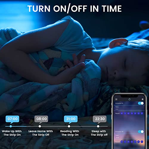 Bonve Pet LED Strip 6m, Bluetooth RGB LED Streifen, Farbwechsel Led Lichterkette mit Steuerbar via App, 16 Mio. Farben, Fernbedienung, Sync mit Musik, led Band für Schlafzimmer TV Zuhause Schrankdek