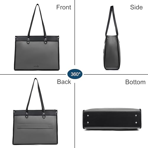 Image of K London Vegan Leather Handbag For Women-Girls | Satchel Bag for Womens | Fit Upto 15 Inch Laptop | Shoulder Bag | Ladies Purse | Tote Bag With Top Double Handle Handbag For Women