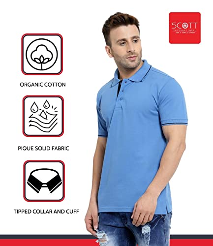 Image of Scott International Men's Cotton Regular Fit Polo Tshirt