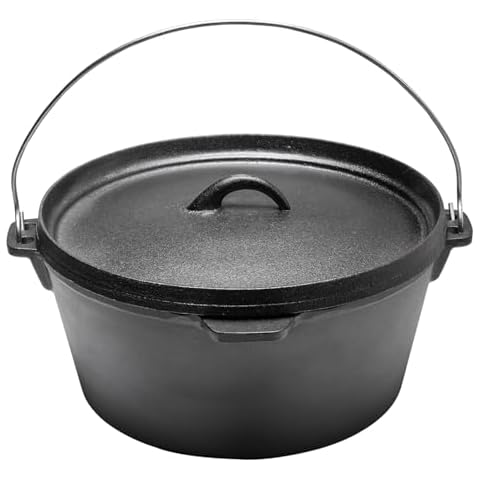 Warmiehomy 6L Pre-Seasoned Cast Iron Dutch Oven Cover