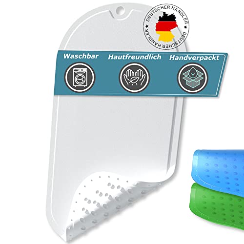Badewannenmatte rutschfest (70x35) Hautfreundliche Antirutschmatte Badewanne I BPA Frei I Mehr Sicherheit im Bad - Waschbar & Schimmelresistent - Für Erwachsene und Kinder I Farbe Weiß Cover