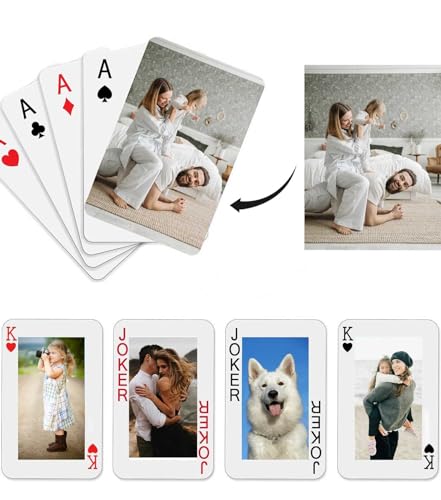 XGDesign Custom Playing Cards with Photo, Personalized Picture Standard Poker Cards, Create Your Own Funny Decks Cards for Party Games, Gifts for Birthday Valentine's Day Christmas