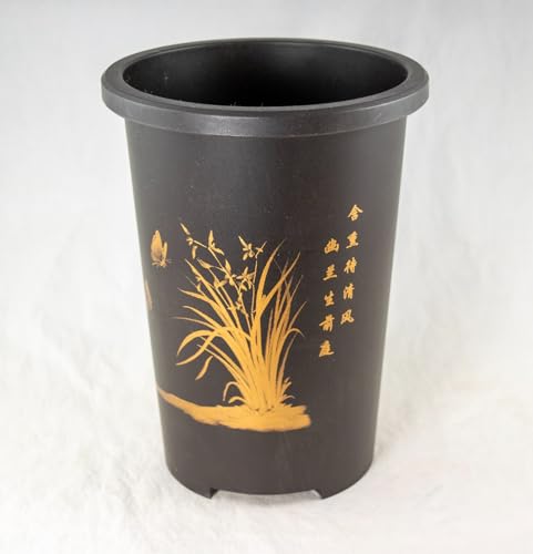 1 Pc Round Plastic Cascade Bonsai Training Pot, Orchid Planter 5.75' x 5.75' x 7.75'