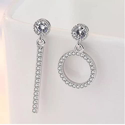 Boucles d'oreilles géométriques asymétriques anti-allergie en argent 925