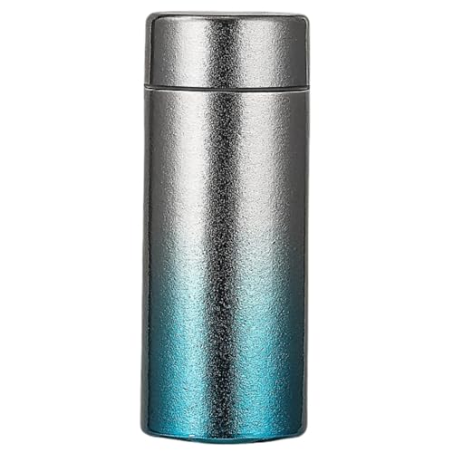 Vlwm 純チタン 保温保冷ボトル(200ml)サーモス 水筒 二重構造 真空断熱 軽量・抗菌・丈夫 コンパクト 持ち運び便利 日常・アウトドア・キャンプ用 学生にも最適 (グラデーションブルー)