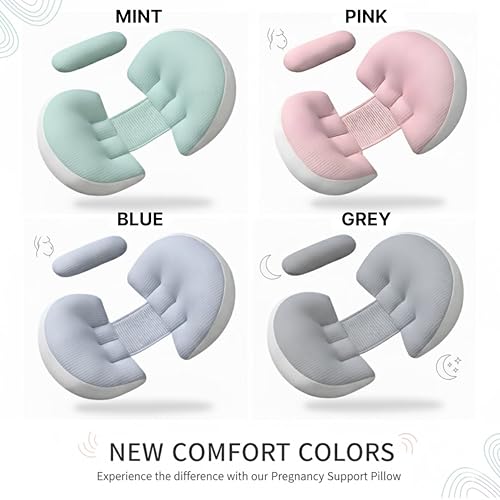 Image of OBABY Pregnancy Pillow - Adjustable U Shaped Pregnancy Pillow for Belly and Back Support, Maternity Body Pillow for Side Sleeping, Compact Pregnancy Support Pillow for Comfort.