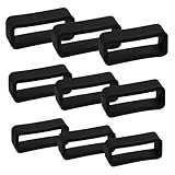 Mikovivi 9stk Uhrenarmband Halter, 18/20/22mm Silikon Armband Schlaufe Elastisch Ersatzteile für Armbandbefestigungen für Smart Sportuhren (Schwarz)