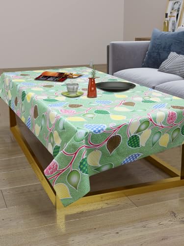 Image of Dakshya Industirs PVC Waterproof Table Cover 36x54 Inch Floral Printed Center Table Cover Washable Plastic Table Sheet Oilproof Dining Table Cover for Coffee Table Living Room Home (Stylish Print)