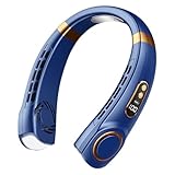 ネッククーラー 2025年夏業界先端モデル ネックファン 首掛け扇風機 USB充電 ミュート 氷磁器扇子 究極の ミニ扇風機 折り畳み収納可能 ハンズフリーファン 强力 ネック冷却クーラー 持ち運びやすい 首掛けクーラー 超長時間連続稼働 軽量携帯扇風機 花見 花火大会 防災グッズ 母の日 父の日 (ブルー)